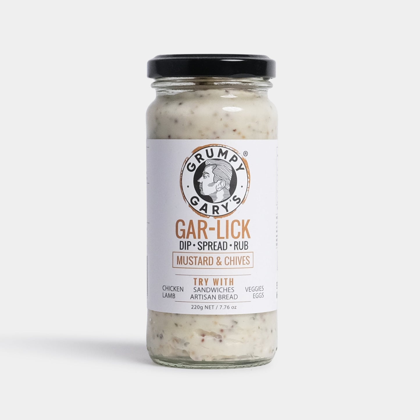 Small Batch Providore - Gar-Lick Dip Mustard & Chives - front view