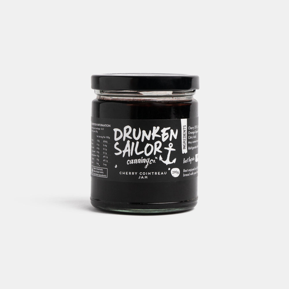 
                  
                    Small Batch Providore - Drunken Sailor Canning Co - Cherry Cointreau Jam - front view
                  
                