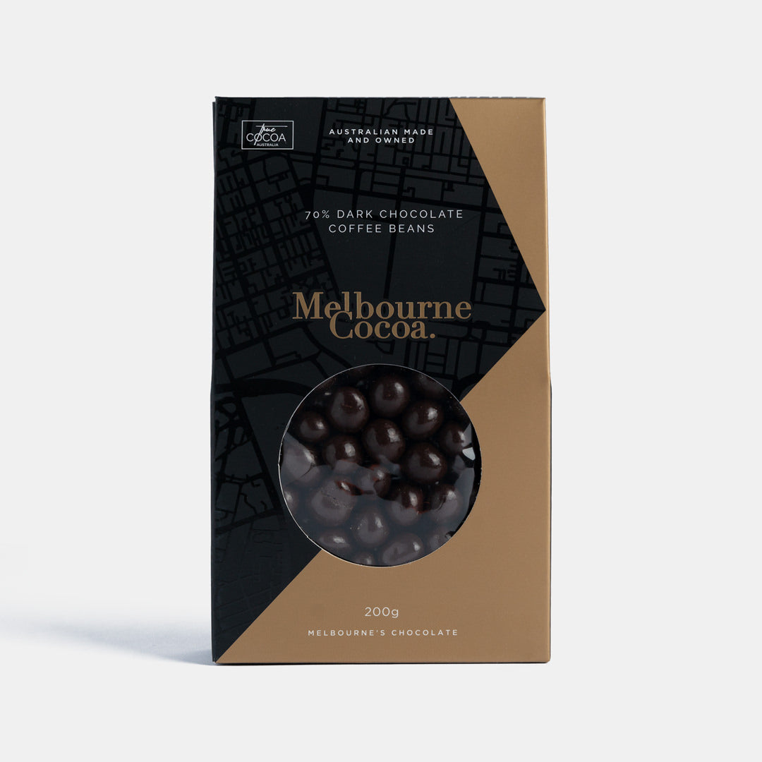 
                  
                    Small Batch Providore - Melbourne Cocoa - 70% Dark Chocolate Coffee Beans - front view
                  
                