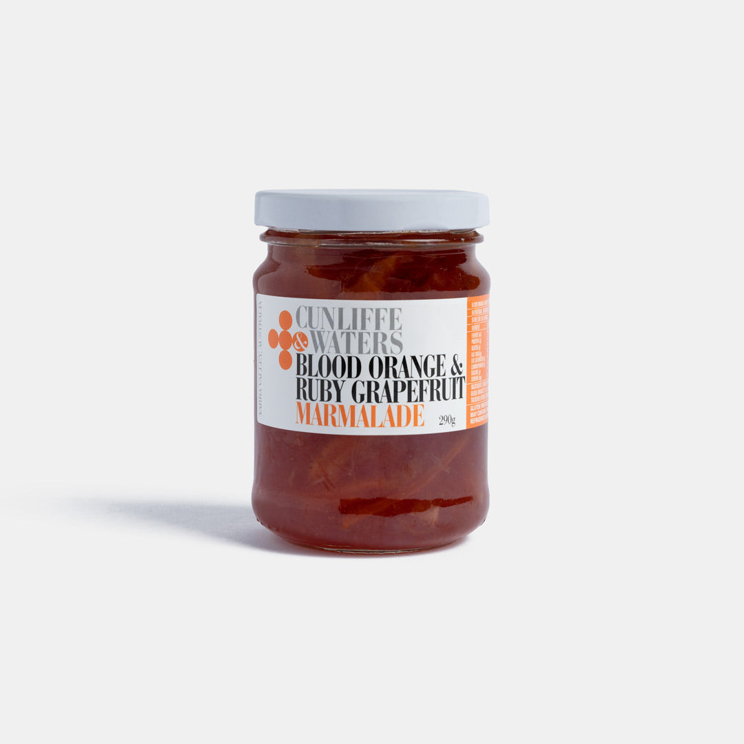 Small Batch Providore - Cunliffe & Waters - Blood Orange & Ruby Grapefruit Marmalade - front view