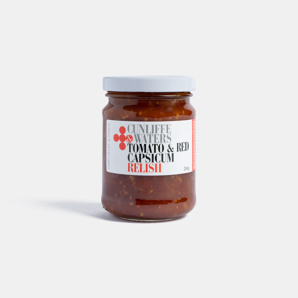 Small Batch Providore - Cunliffe & Waters - Tomato and Red Capsicum Relish - front view