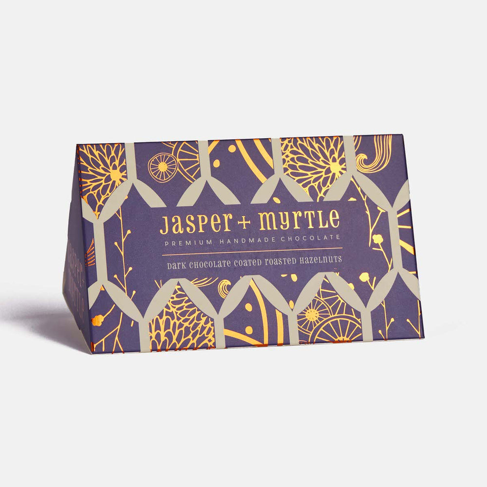 Small Batch Providore - Dark Chocolate Coated Hazelnuts - front view