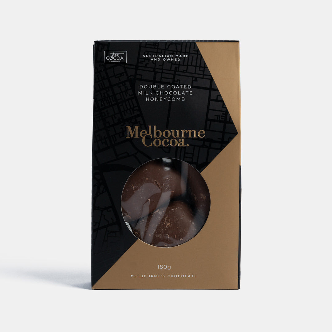 
                  
                    Small Batch Providore - Melbourne Cocoa - Double Coated Milk Chocolate Honeycomb - front view
                  
                