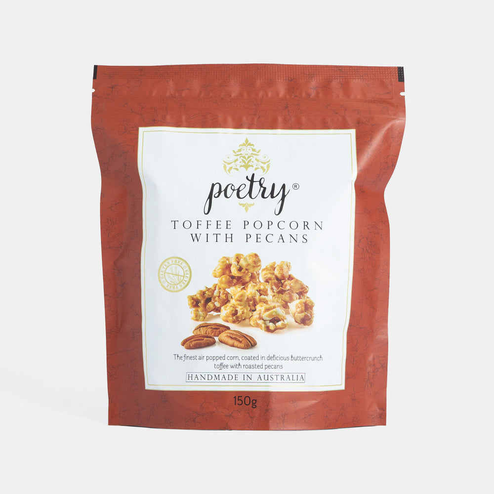Small Batch Providore | Poetry Fine Foods Toffee Popcorn with Pecans front view