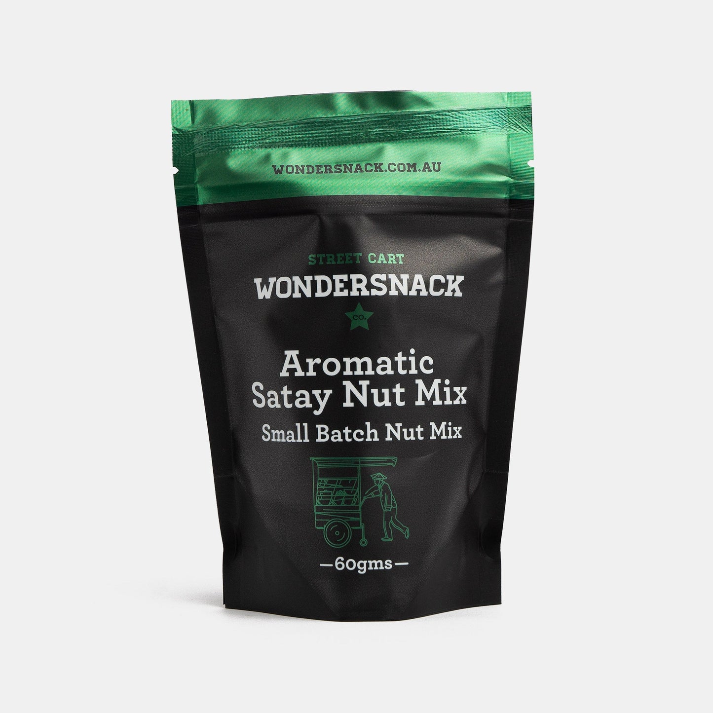 
                  
                    Small Batch Providore - The Wondersnack Co. - Street Cart - Aromatic Satay-Inspired Blend of Peanuts & Cashews - front view
                  
                